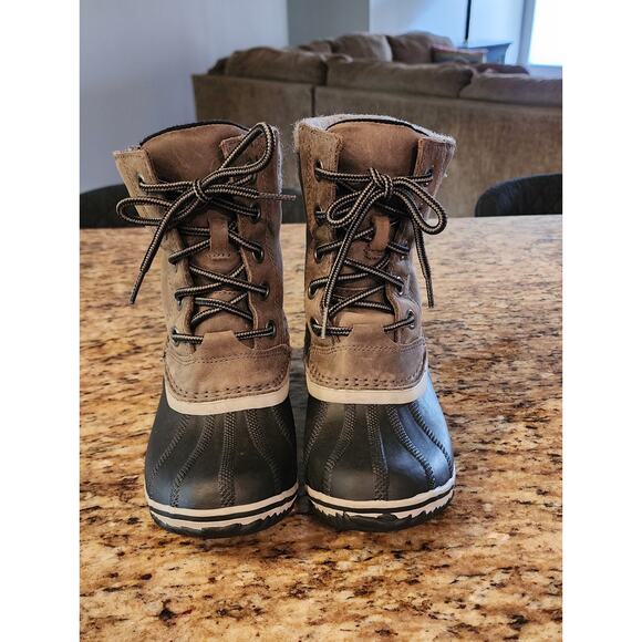 Sorel Women’s Slimpack Lace II Boot‎ Womens size 7 Brown Black Snow Winter - Picture 1 of 6